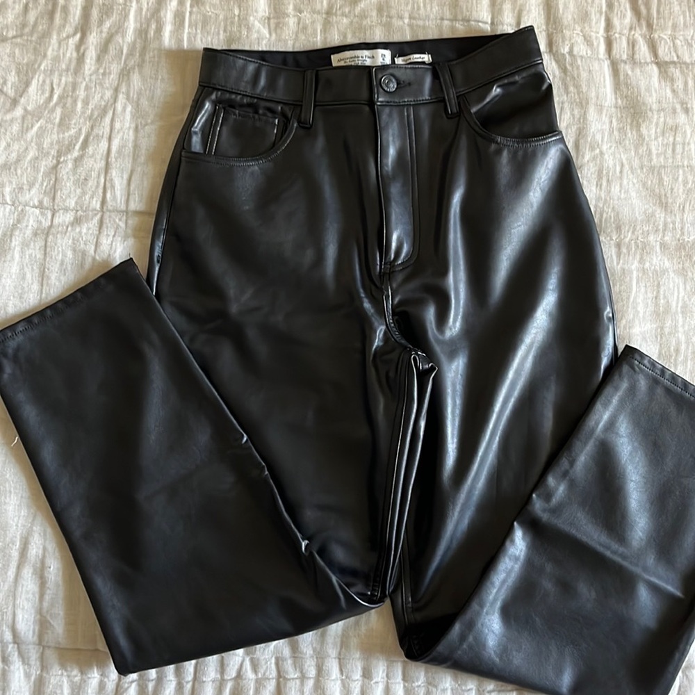 Abercrombie and Fitch Vegan Leather Ankle Straight Pant